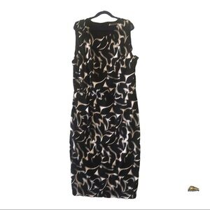 Women’s Valerie bertinelli light weight Black &White Midi Size Dress